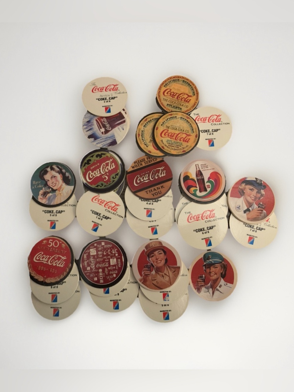 1993 Coca-Cola Collect-A-Card “Coke Cap” Pogs Series 1 & 2 Mixed Lot of (38)